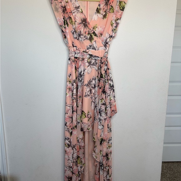 Eliza J Asymmetrical Pink Floral Dress - Picture 3 of 5